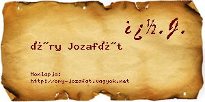 Őry Jozafát névjegykártya